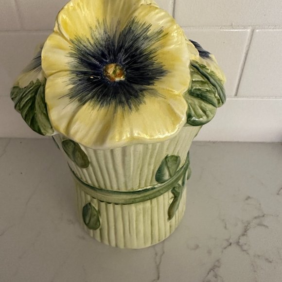 Ceramic Pansy Bouquet Box w/Lid - Picture 5 of 10